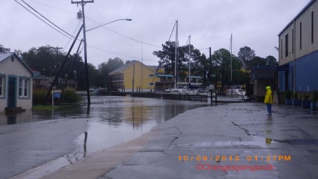 Oriental, NC flooded near Town Dock