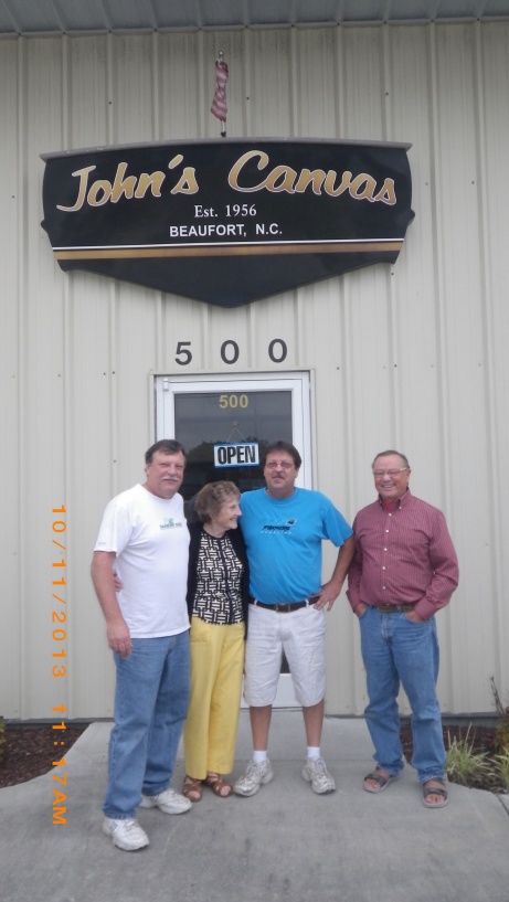 David, Beverly, Marty Love and Phil in front of their canvas shop