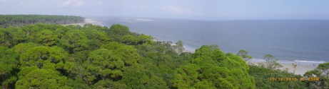 View looking NorthEast. The eastern spit of sand is where the lighthouse originally was before being moved to present location.