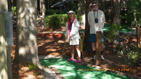 Judy and Stephen at Putt Putt Golf