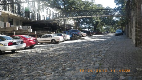 This is an area that gains you access to the riverfront between the buildings.