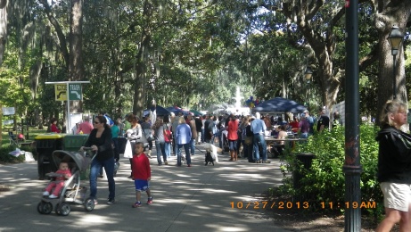 In Forsyth park for the Jewish food Festival.