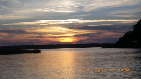 Sunset in Turner Creek close to Savannah.
