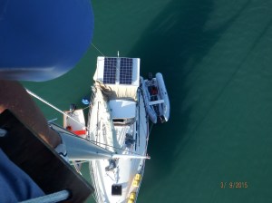 Changes from top of Mast - Bob's Dinghy on port side.